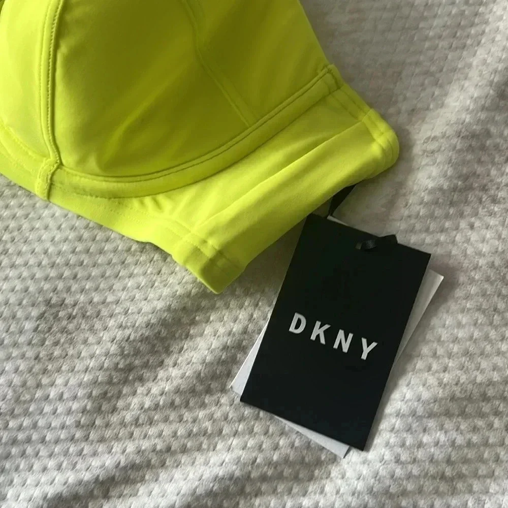 DKNY CITRUS Grommet-Strap Underwire Bikini Swim Top Size XL